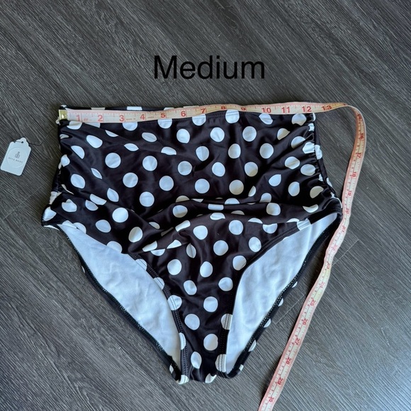 High Waisted Full Coverage Black and White Swimsuit Bottom - Small Med Large New - Picture 7 of 13